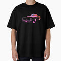 Neon Convertible Sunset  Minimalist Retro Road Trip Synthwave Art by RetroWaveArtCo