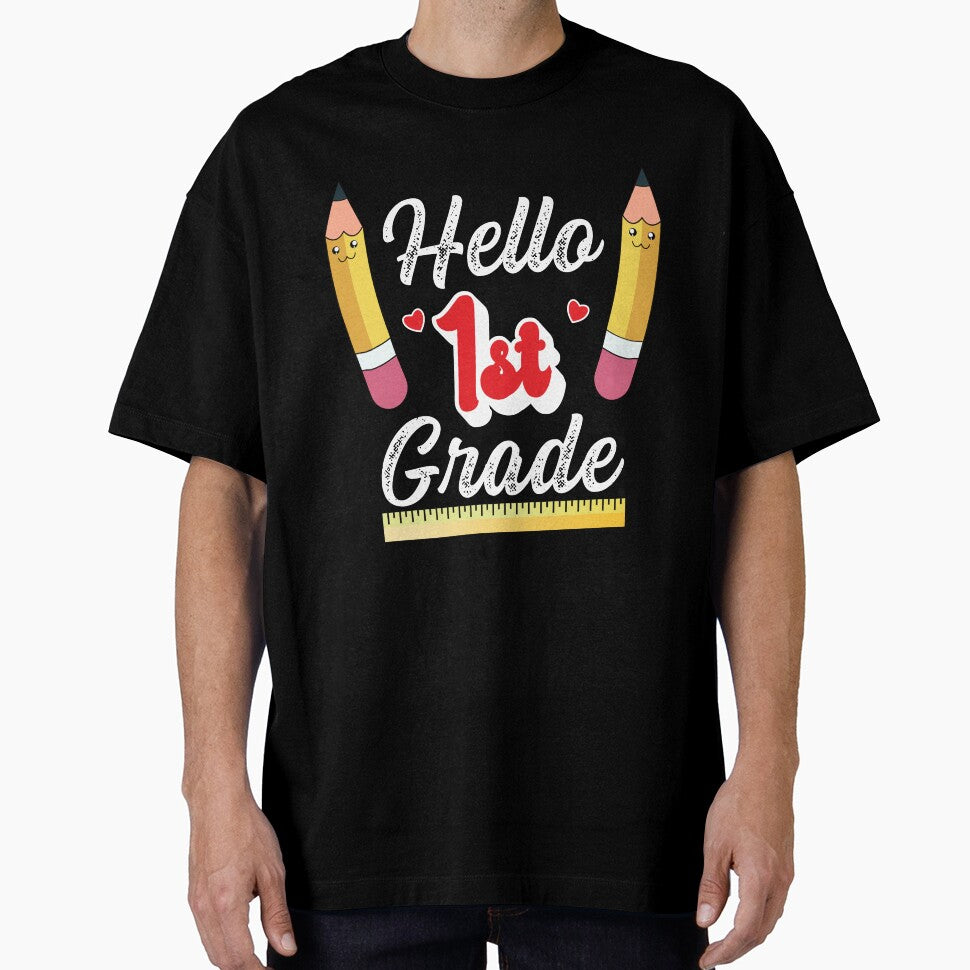 Hello 1st Grade Back to School Design for Teacher or Kids by ZzCorezZ