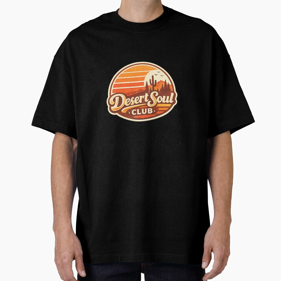 Desert Soul Club – Retro California Desert Sunset Vintage T-Shirt Design by RelateAndTee