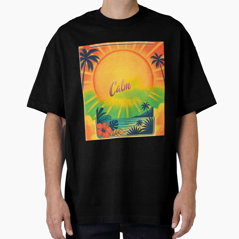 Retro Calm Summer Sunset Tropical by TrinovaCreates
