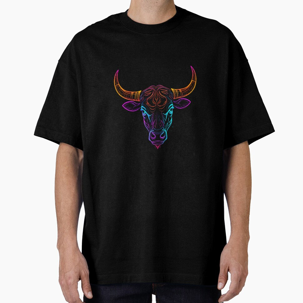Power Bull Neon Marine Animal Mystical Art Collection by ART ATTACK ZONE