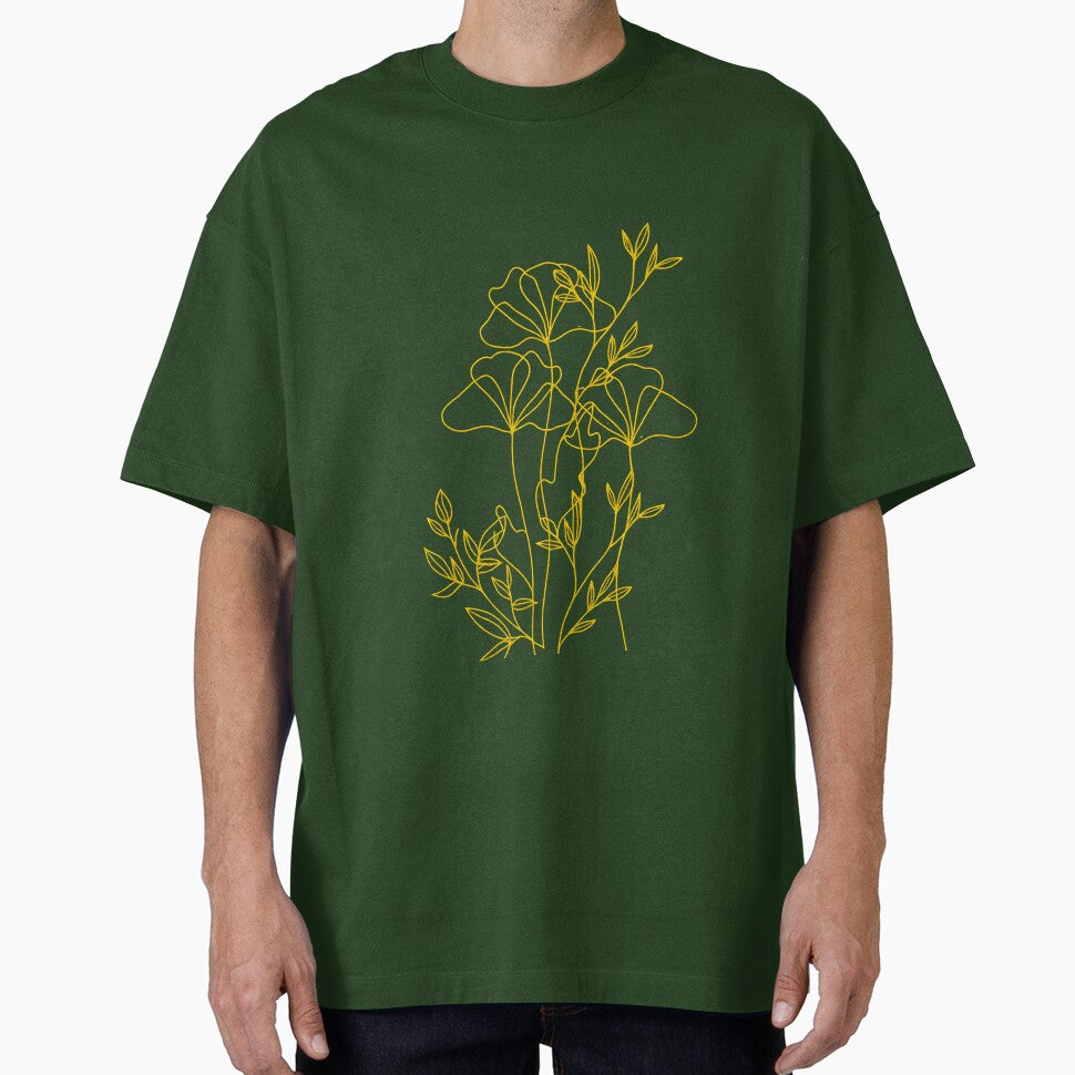 Elegant Gold Botanical Line Art – Minimalist Transparent Floral Illustration by EdgeSphere