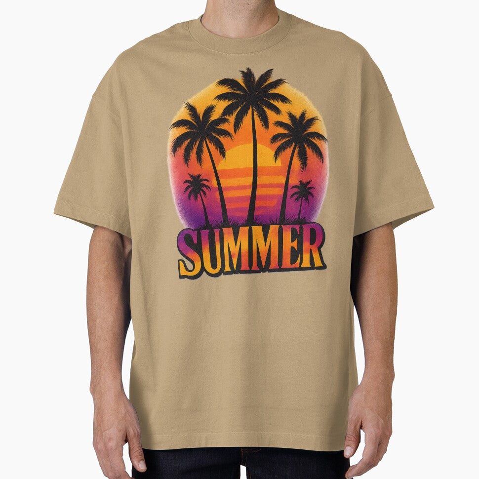 Retro Sunset Palm Tree Summer Graphic by ArtbyCrystal
