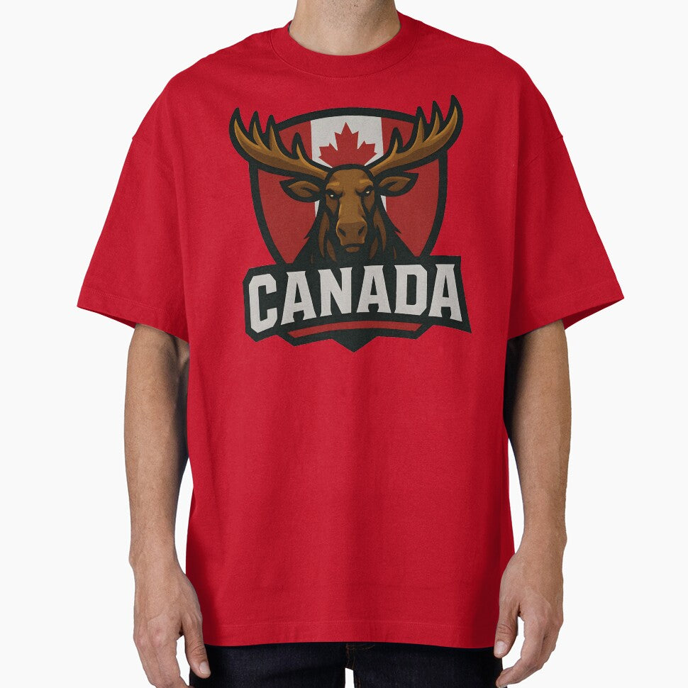 Canada Moose Sports T-Shirt | Canadian Flag Maple Leaf Emblem Tee | World Cup 2026 Fan by legendaryskins