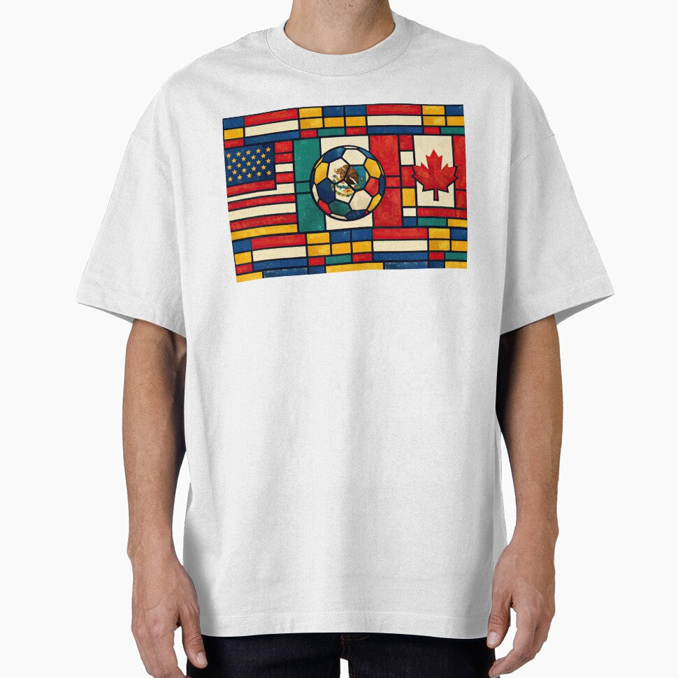 Elegant World Cup Stadiums Geometrical | Soccer Flags Mexico Canada USA by BrickByDream