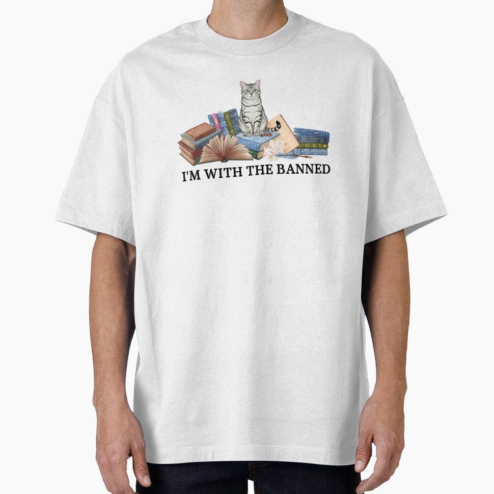 I'm With The Banned Book and cat Lover by Aminesnip