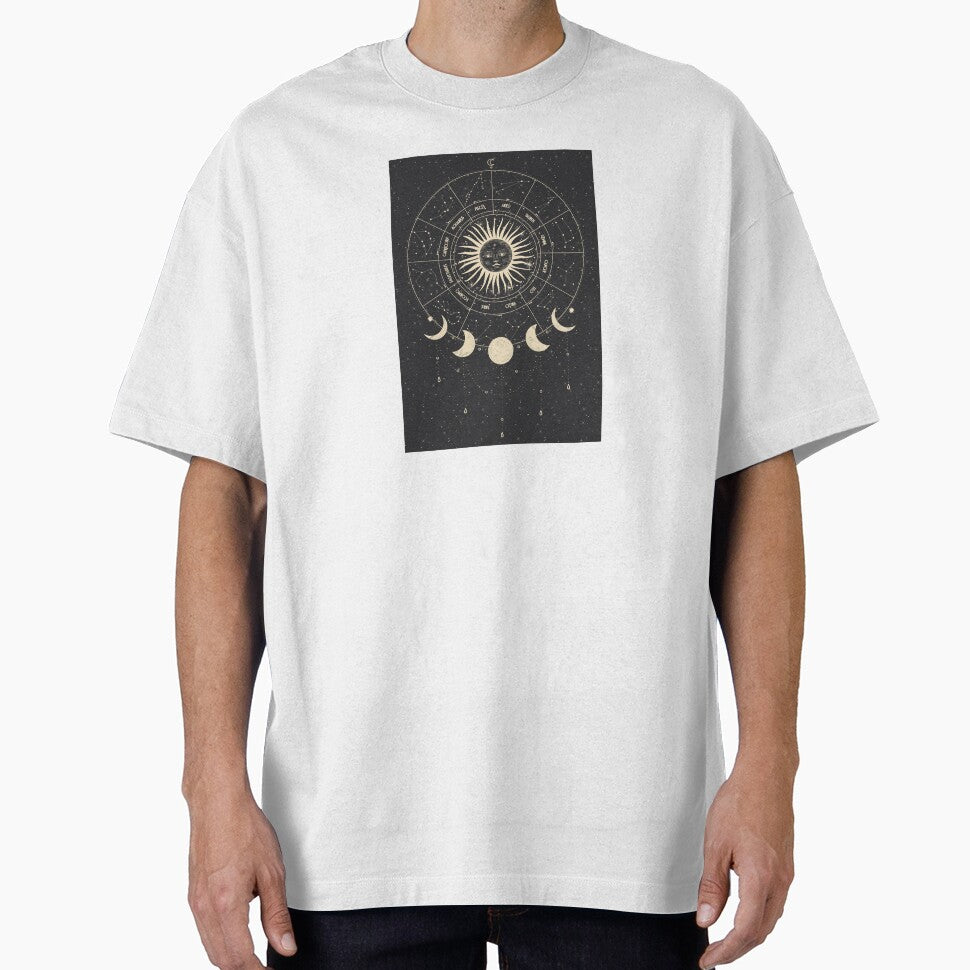 Celestial Zodiac Sun Stars and Moon Phase by darkskydelights