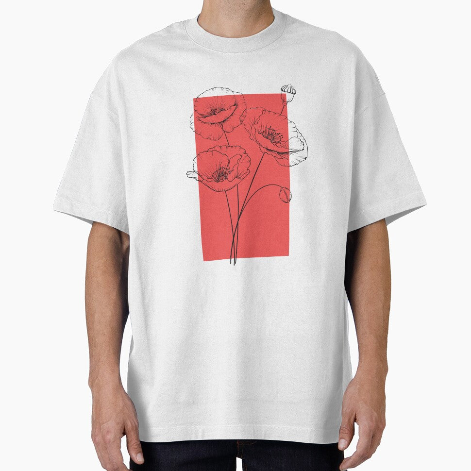 Poppy Flowers Botanical Drawing Line Art by dk-design85