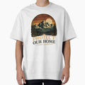 Retro Protect Our Home Mountain Art by NeoPrintArt