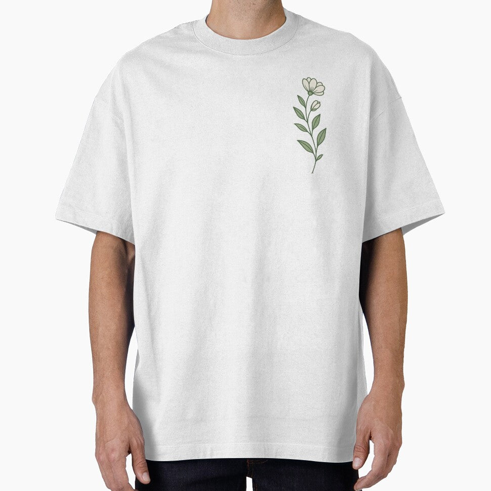 Minimalist White Flower Botanical Line Art by BestChoiceService