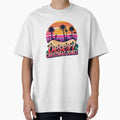 Desert Christmas Dunes – Retro Tropical Holiday Sunset with Palm Trees and Cacti by LoliDesignShop
