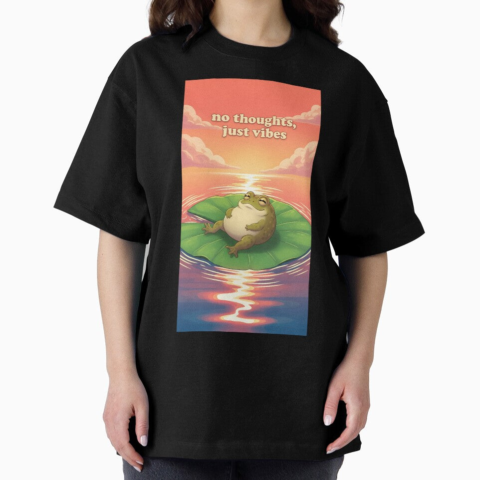 Relaxing Reto Frog Sunset Art by Itsheartshop
