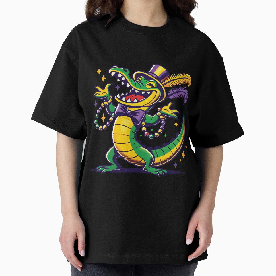 Mardi Gras Gator Vibrant Beads Parade Fun by LuminOrb