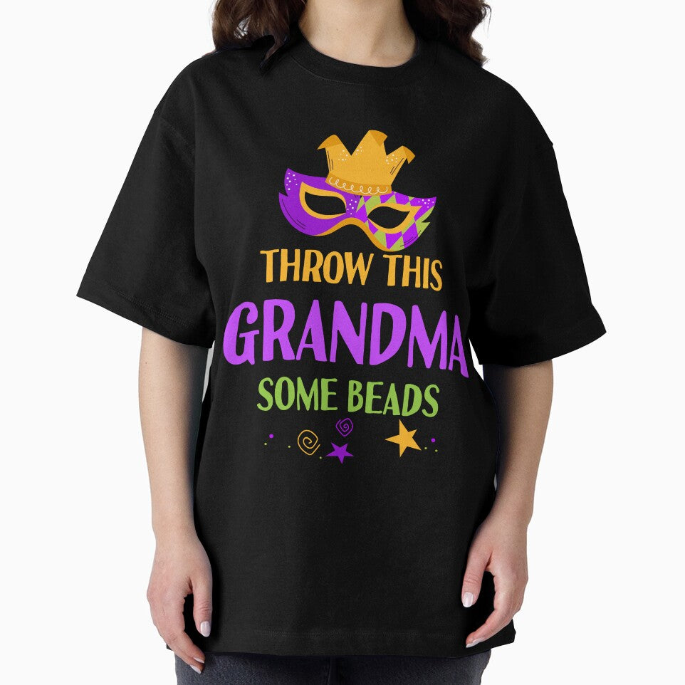 Throw This Grandma Some Beads Funny Mask Mardi Gras Costume Gift by TMelonShop