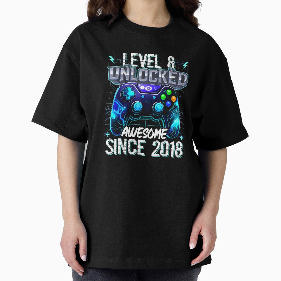 Level 8 Unlocked Gamer Milestone Neon Controller Graphic by FGTV2021