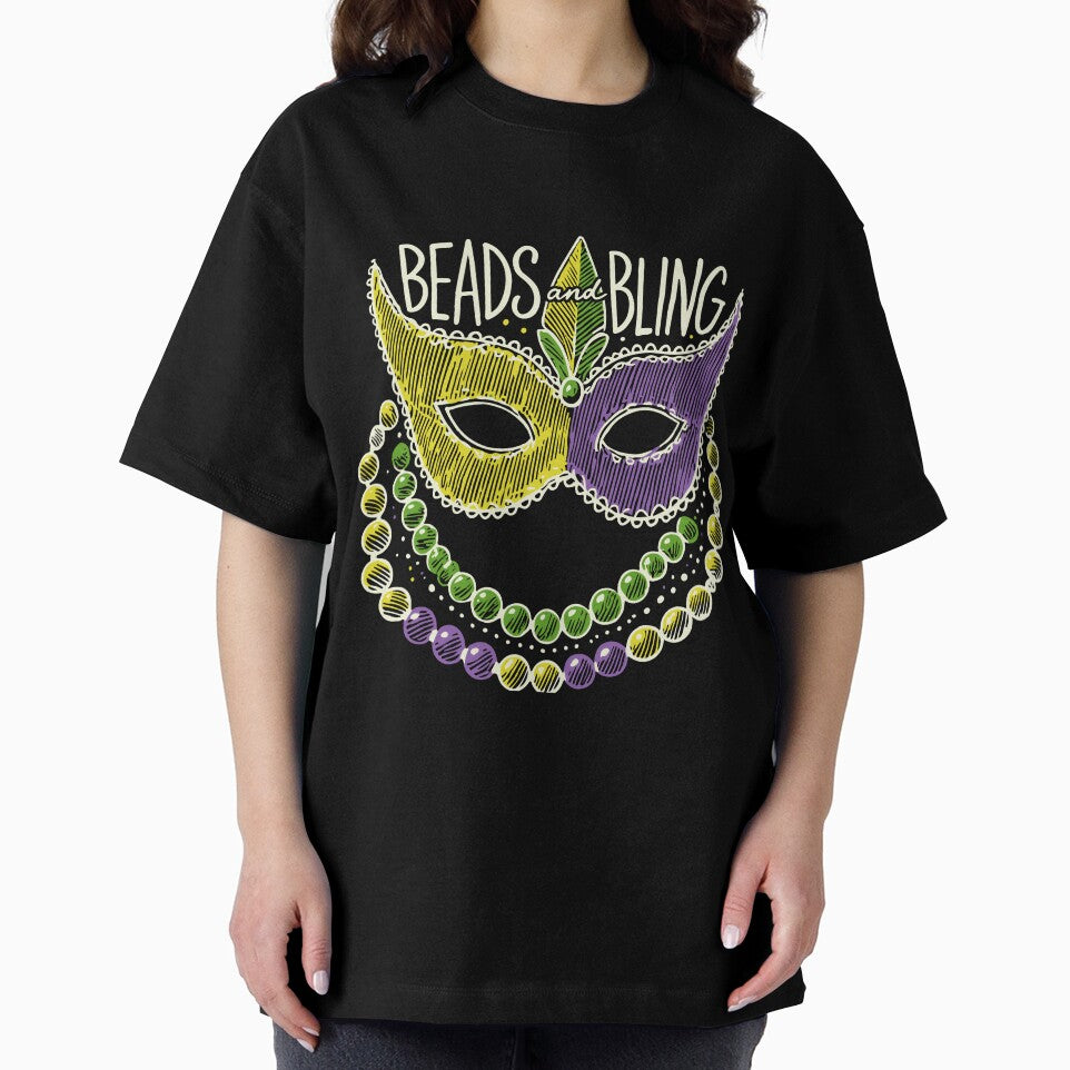 Mardi Gras Beads And Bling Mask Vibes by LuminOrb