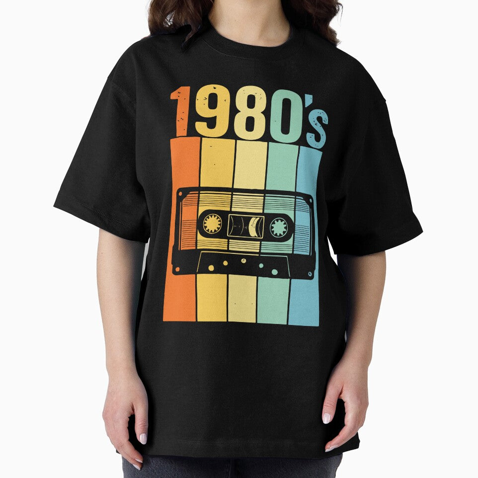 Vintage 1980s Cassette Tape Retro Rainbow Stripes Graphic by BrownHorse90s