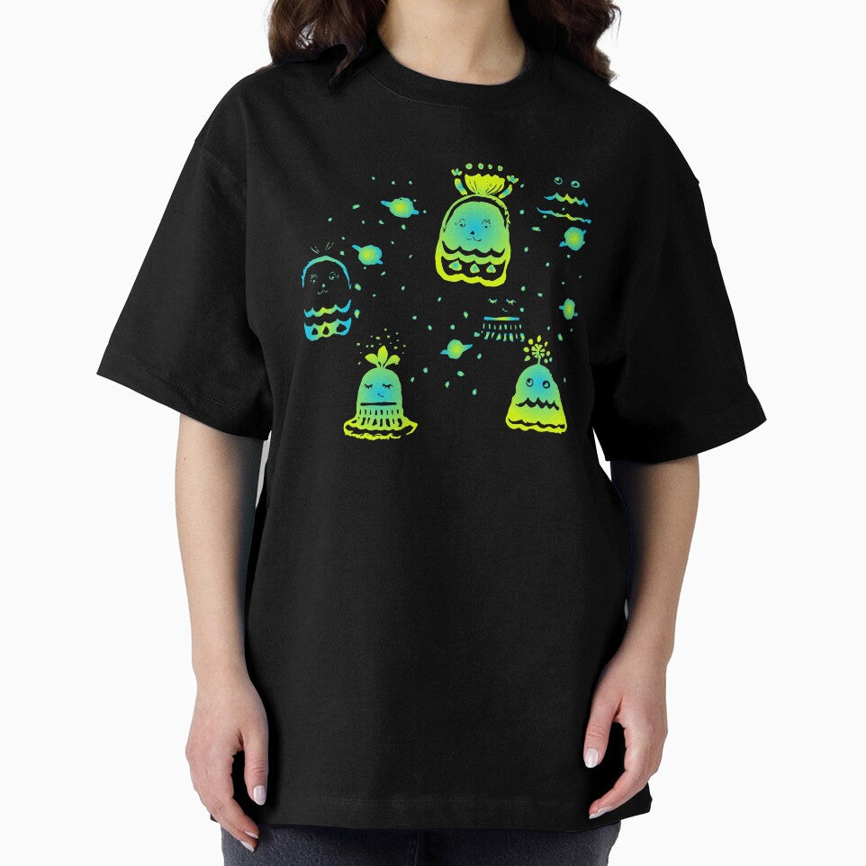 Neon Alien Spaceship Pattern by Leafbear Studio