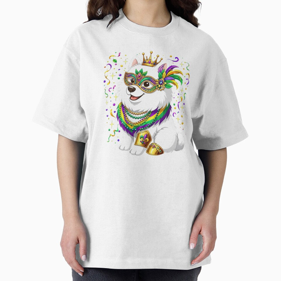 Mardi Gras Dog Puppy Mask Beads Crown Celebration by salmzouriart