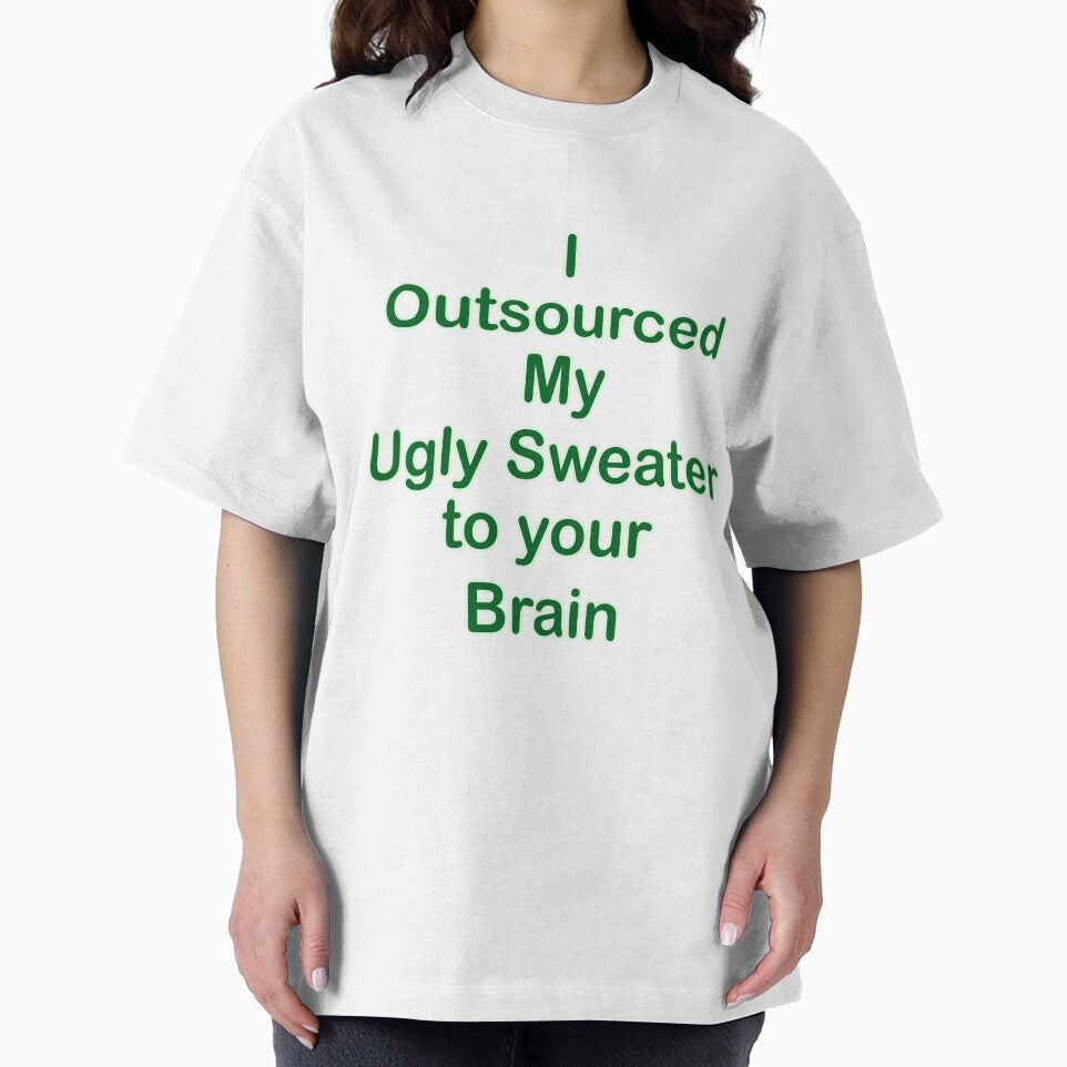 Outsourced Ugly Christmas Sweater – Funny Minimalist Holiday Design by TMS-Designs