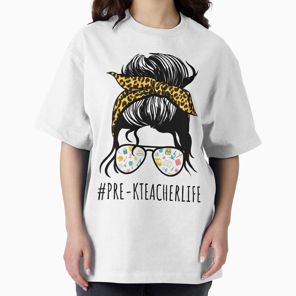 Pre-K Teacher Life With Messy Bun by Lemon Pepper