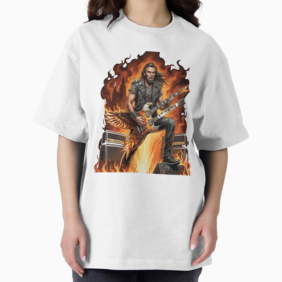 Heavy Metal Abraham Lincoln Guitarist | Rock Guitar Vintage Patriotic Illustration by FouChan