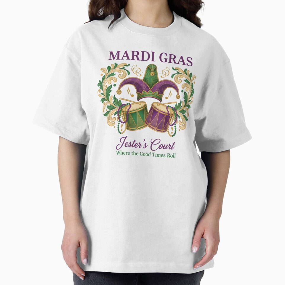 Mardi Gras Jester’s Court – Vintage Carnival Mask & Drums New Orleans Festival Design by justyna-s28