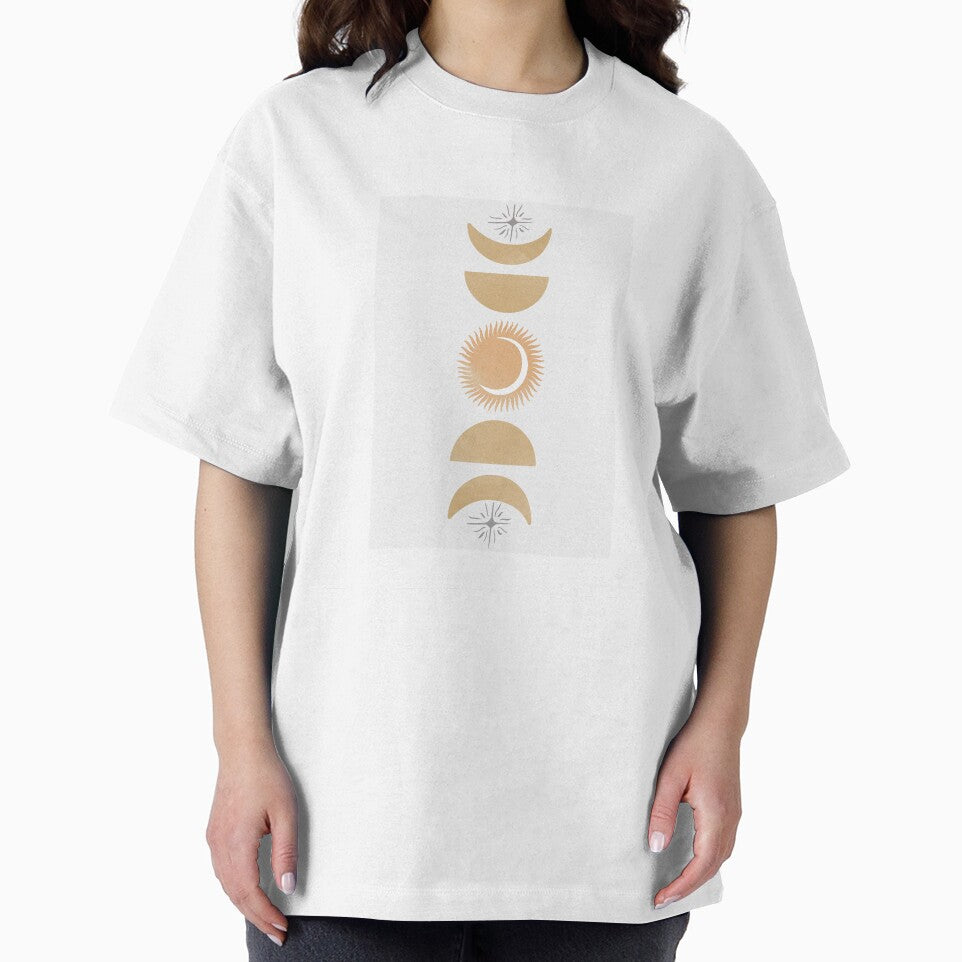 Abstract Sun and Moon Phases Minimal Boho Celestial Art Design by NiceDigital