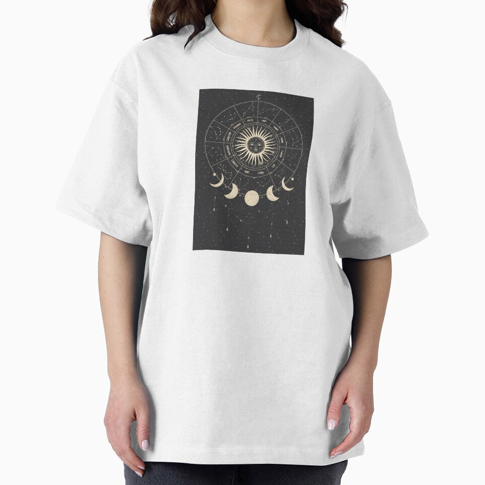 Celestial Zodiac Sun Stars and Moon Phase by darkskydelights
