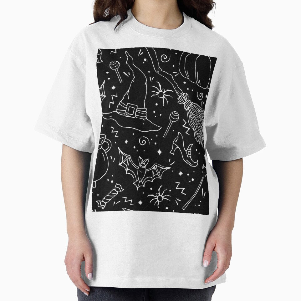 seamless pattern with Halloween hand drawn linen by ketkidesign