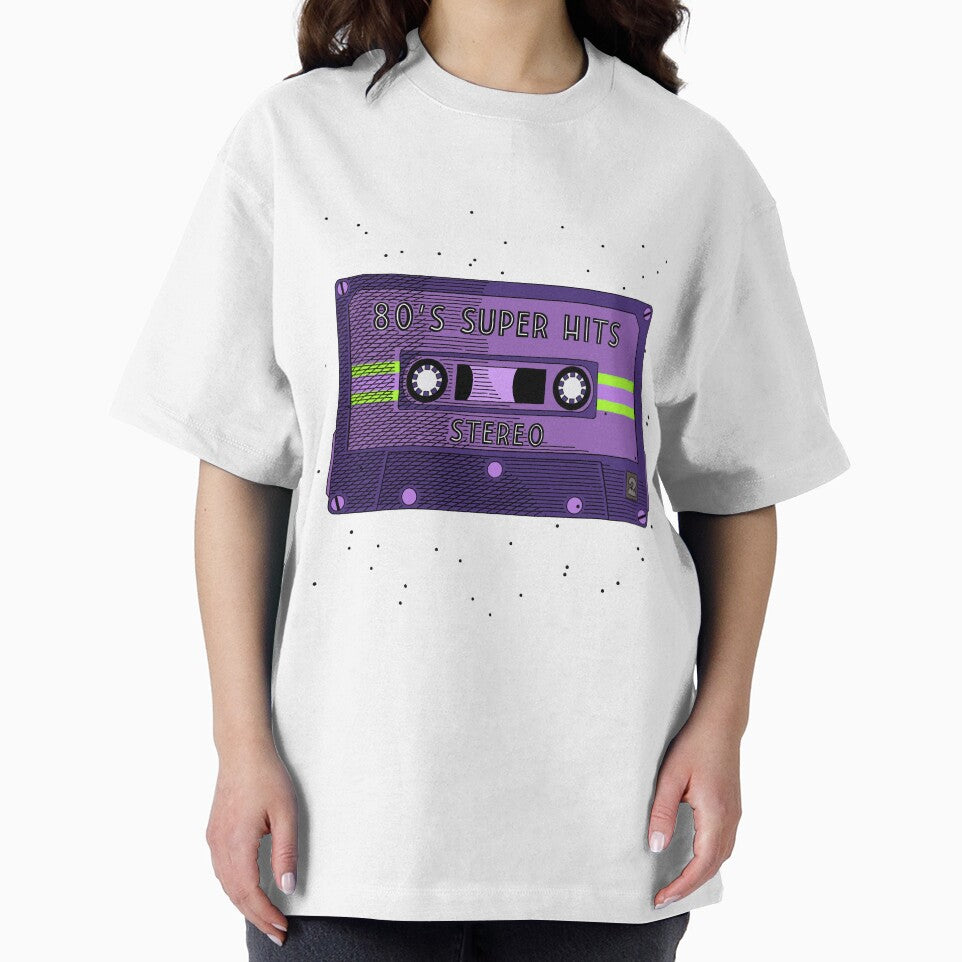 Purple Cassette Tape with 80s Super Hits by Sfumata Illustration