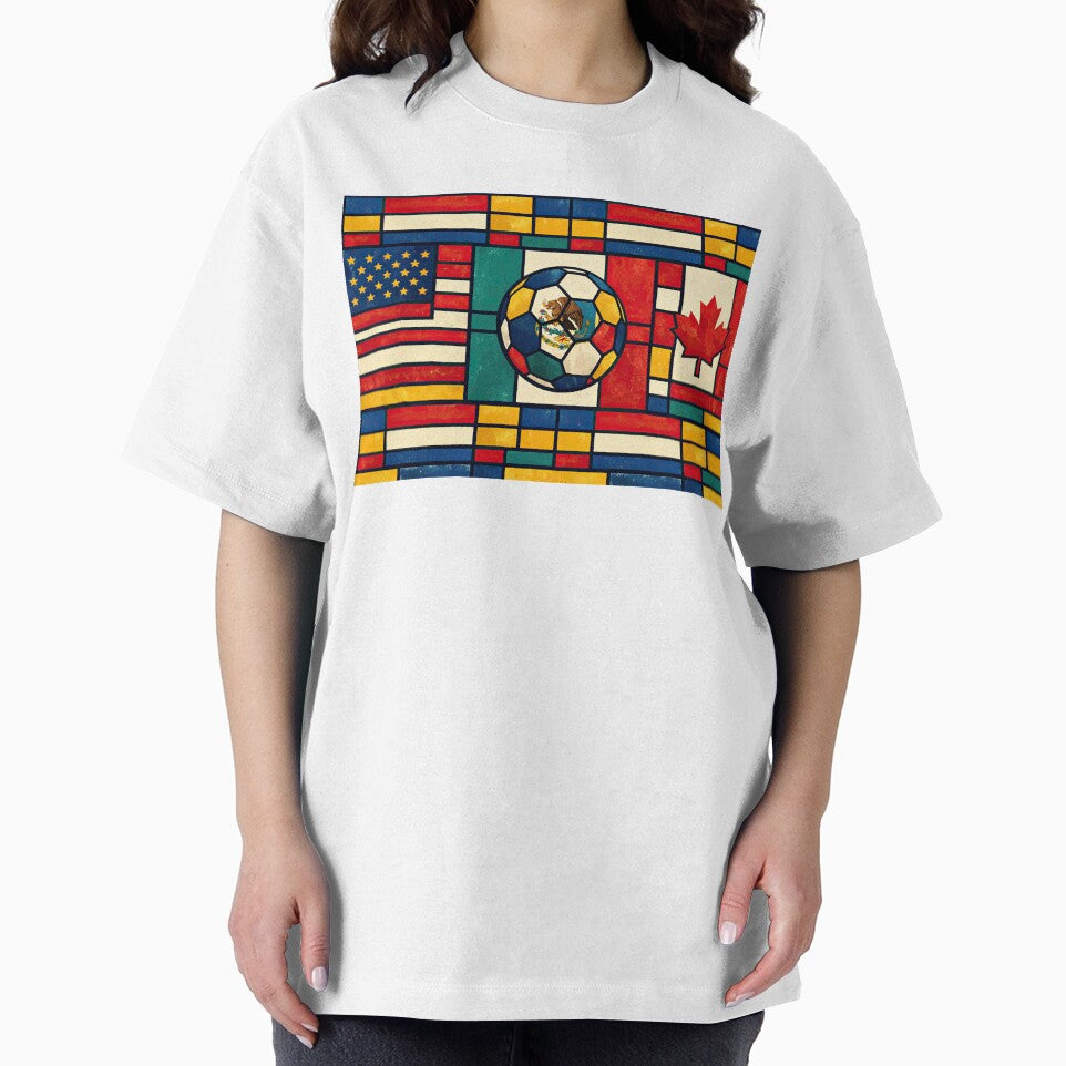 Elegant World Cup Stadiums Geometrical | Soccer Flags Mexico Canada USA by BrickByDream