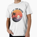 Day At The Beach Retro Sunset Shirt, Vintage Tropical Beach Graphic Tee, Summer Vacation Palm Tree T-Shirt by Design-Pro-21