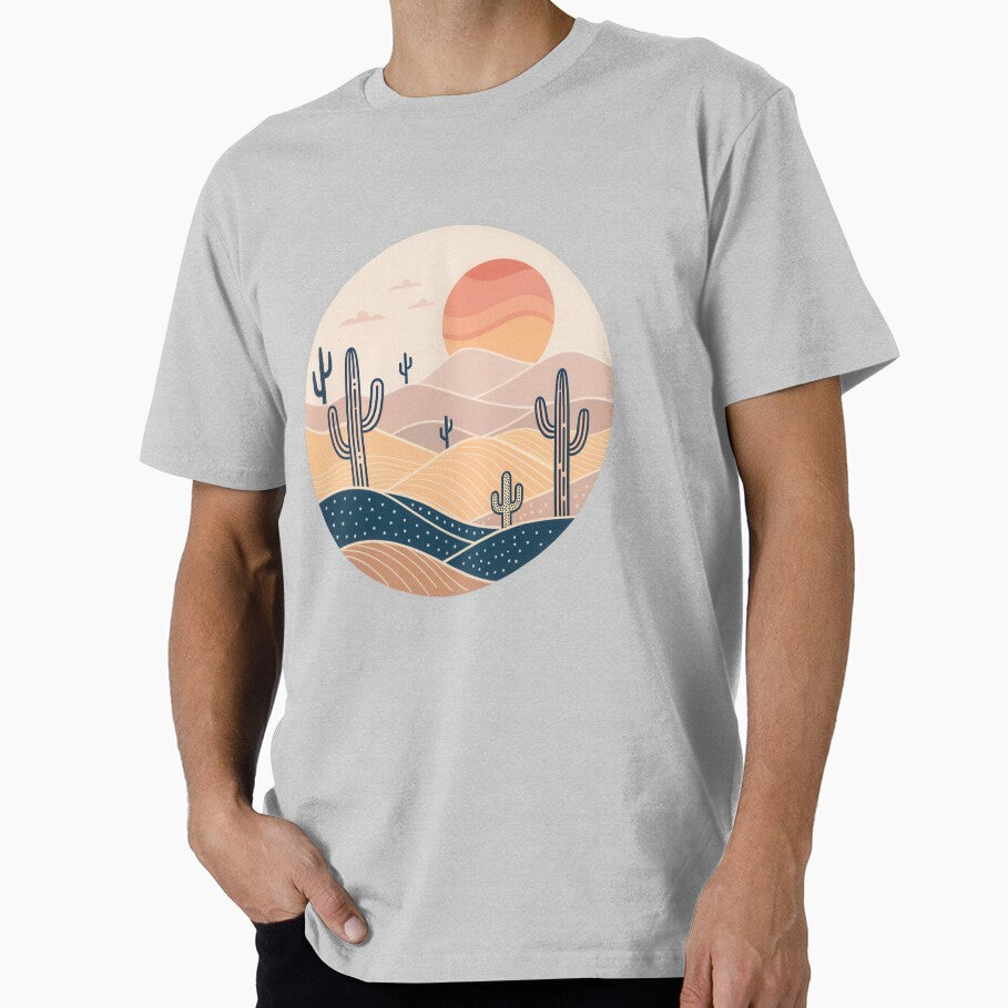 Retro Desert Cactus Landscape with Sunset by NoctaHike