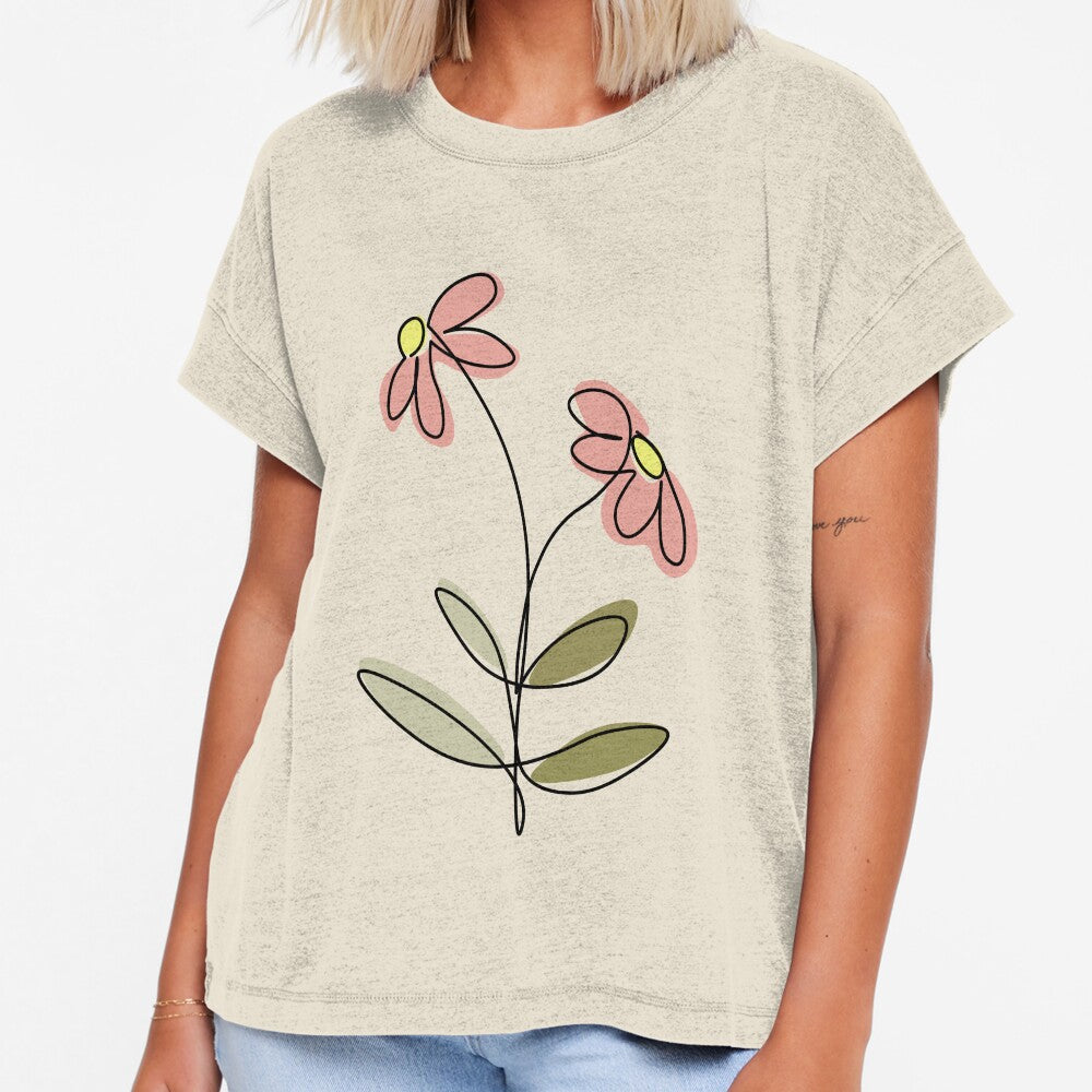 Pink flower single line art by JSWDESIGNS