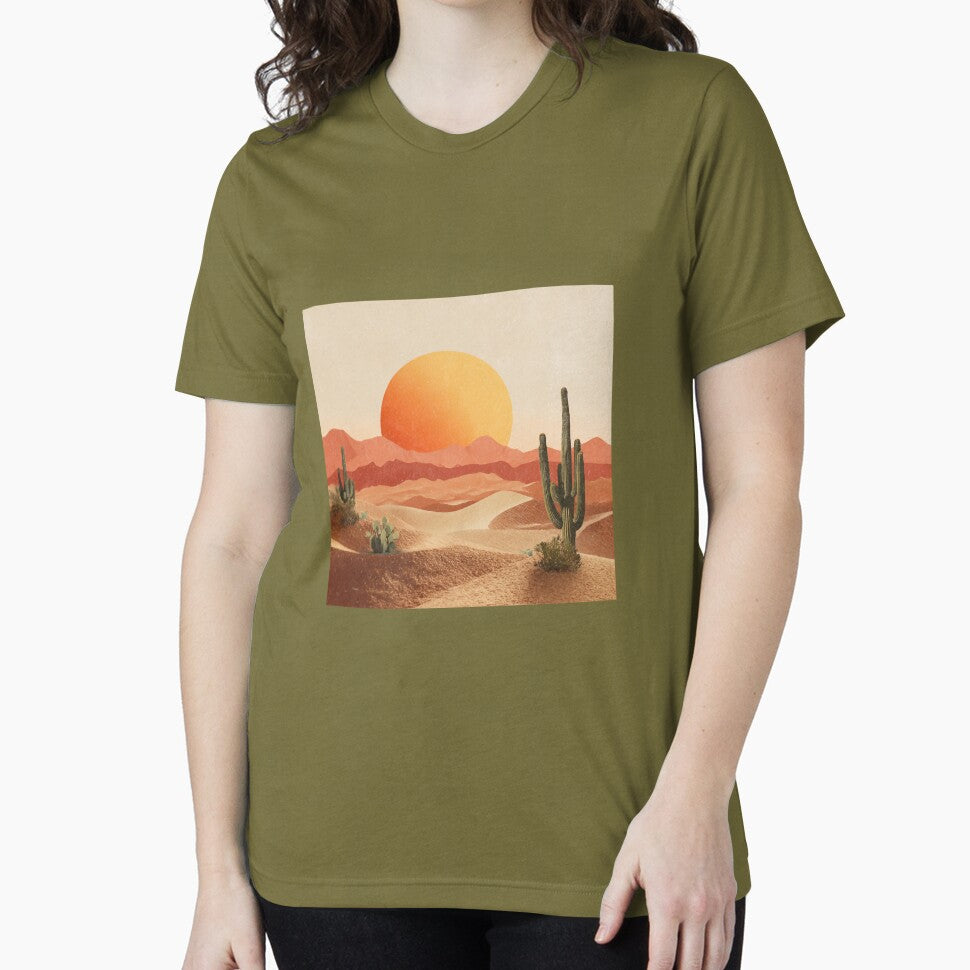 Retro desert landscape with cacti – vintage sunset nature motif for outdoor and adventure fans by Meiersbeste