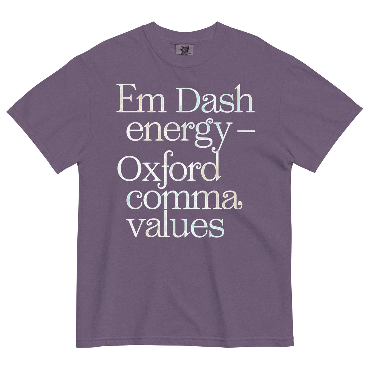 Em Dash Energy Oxford Comma Values Men's Relaxed Fit Tee