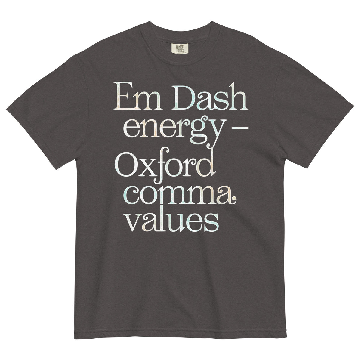 Em Dash Energy Oxford Comma Values Men's Relaxed Fit Tee