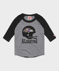 Youth Baltimore Ravens Big Helmet Raglan