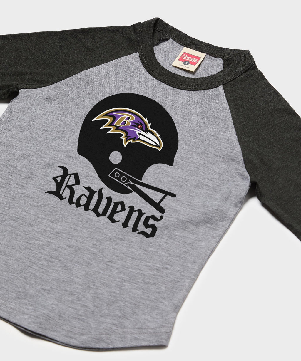 Youth Baltimore Ravens Big Helmet Raglan