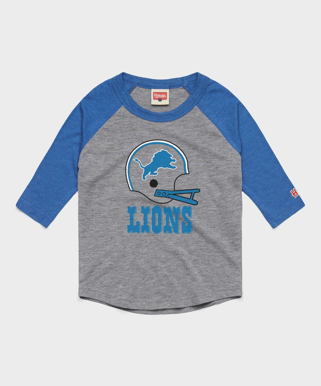 Youth Detroit Lions Big Helmet Raglan