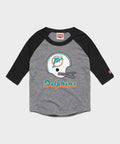Youth Miami Dolphins Big Helmet Raglan