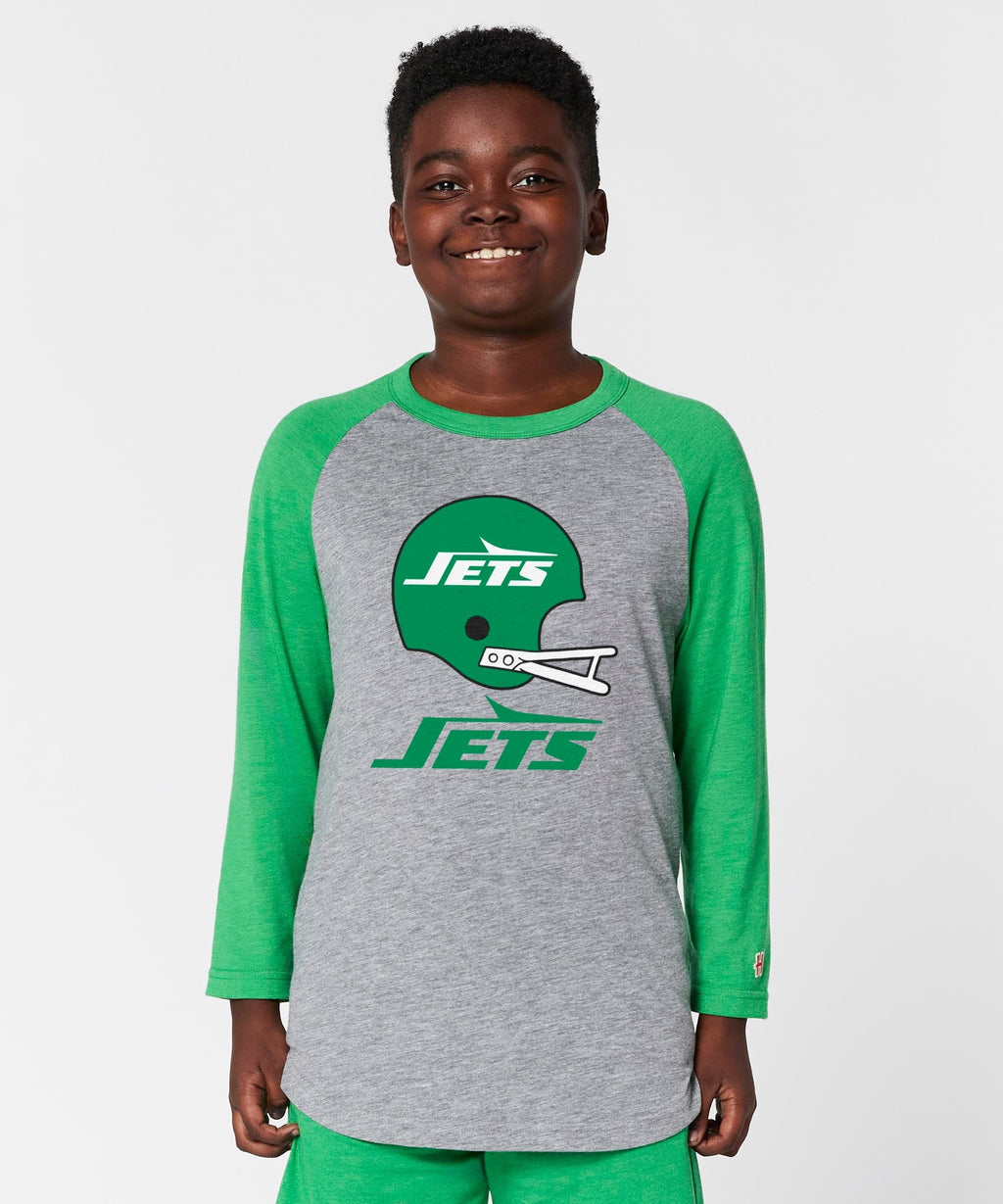 Youth New York Jets Big Helmet Raglan