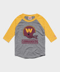 Youth Washington Commanders Big Helmet Raglan