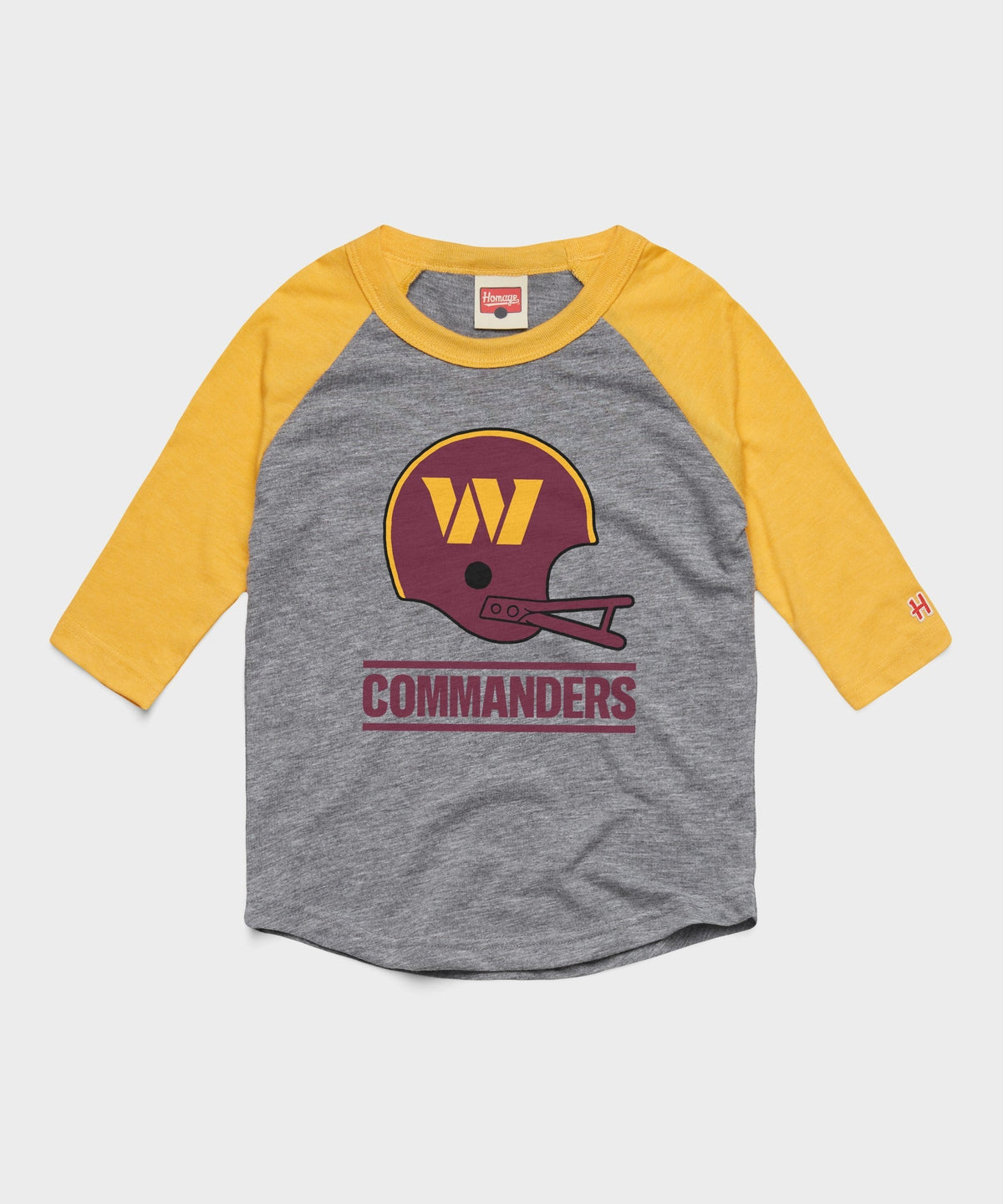 Youth Washington Commanders Big Helmet Raglan