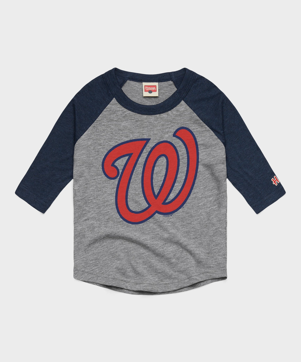 Youth Washington Nationals Cap Logo '24 Raglan